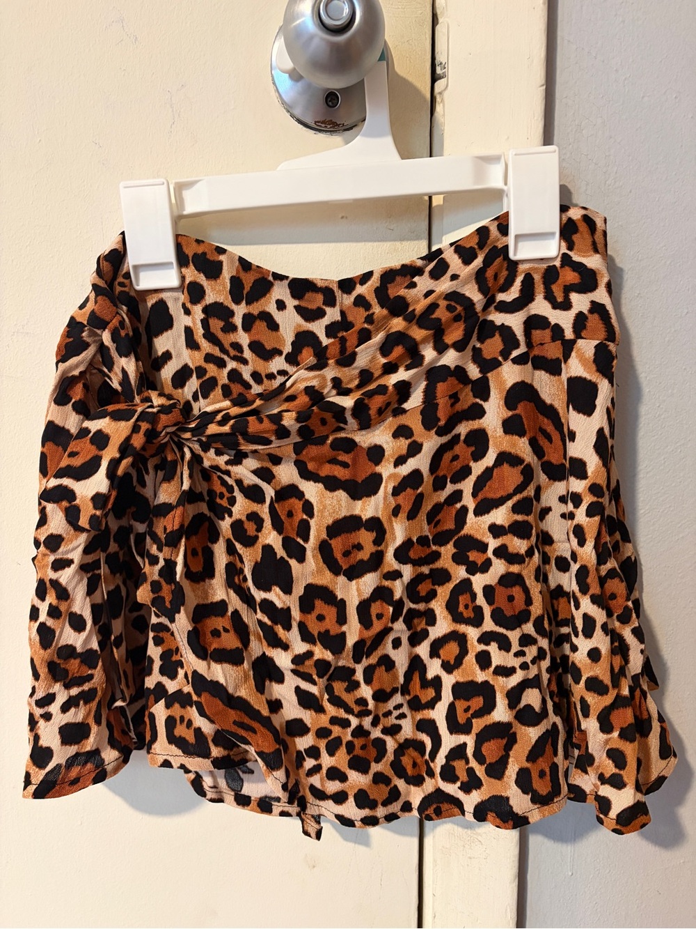 Lulus Leopard Print Tie-Waist Mini Skort - Brown/Black